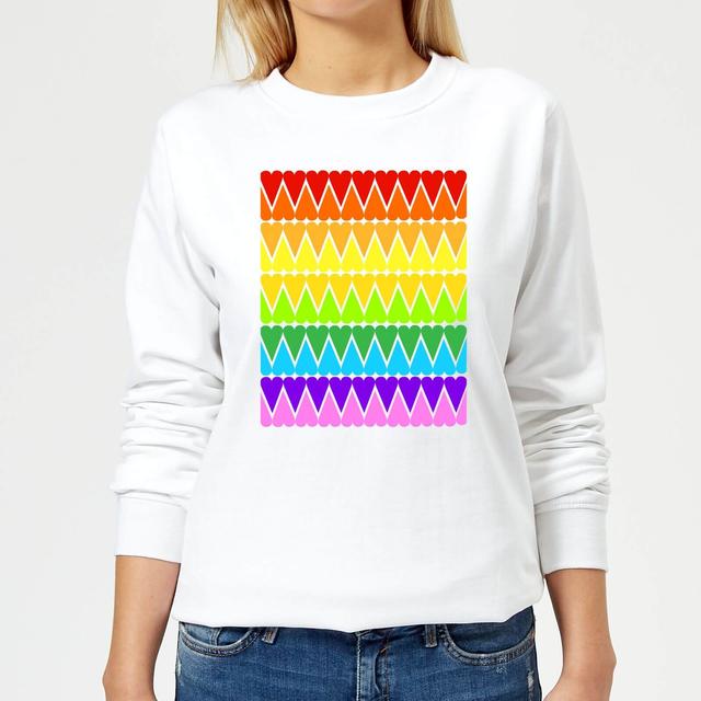 Rainbow Heart Upside Down Women's Sweatshirt - White - L - Weiß on Productcaster.