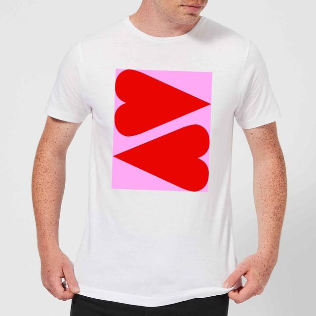 Giant Red Hearts Men's T-Shirt - White - M - Weiß on Productcaster.