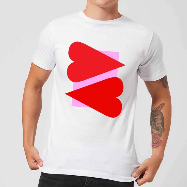 Red Hearts Men's T-Shirt - White - L - Weiß on Productcaster.