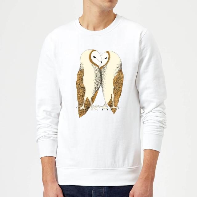 Nuzzling Barn Owls Sweatshirt - White - L - Weiß on Productcaster.