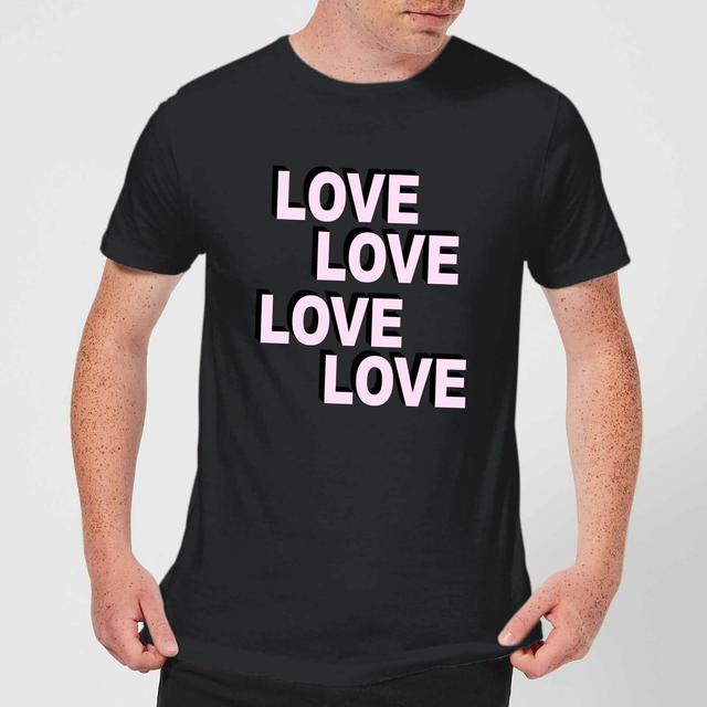 Love Love Love Love Men's T-Shirt - Black - L - Black on Productcaster.