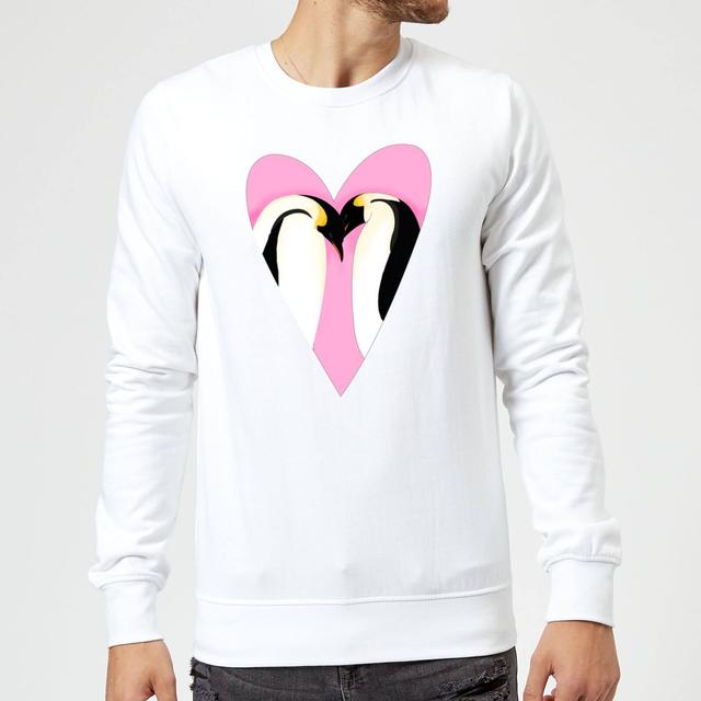 Love Heart Penguins Sweatshirt - White - L - White on Productcaster.