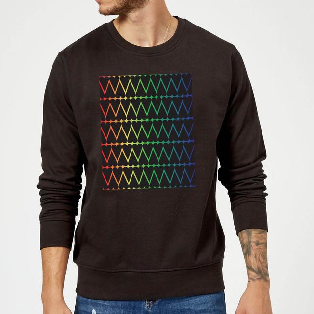 Mini Heart Print On Rainbow Sweatshirt - Black - L - Schwarz on Productcaster.