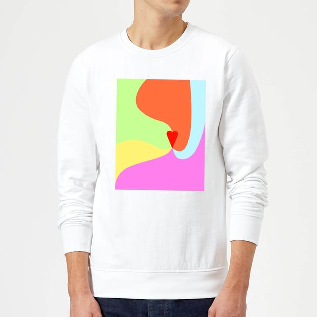 Rainbow Love Swirl Sweatshirt - White - XXL - Weiß on Productcaster.