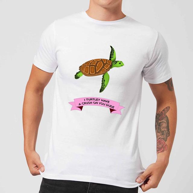 I Turtley Have A Crush On You Dude Men's T-Shirt - White - L - Weiß on Productcaster.