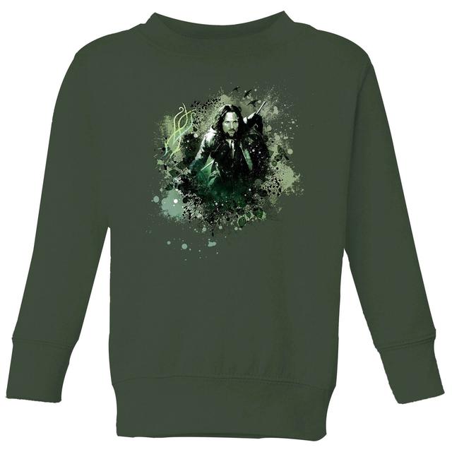 Sudadera para niño Aragorn Colour Splash de El Señor de los Anillos - Verde bosque - 3-4 años - Forest Green on Productcaster.