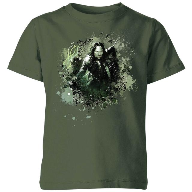 The Lord Of The Rings Aragorn Colour Splash Kids' T-Shirt - Forest Green - 5-6 Jahre on Productcaster.