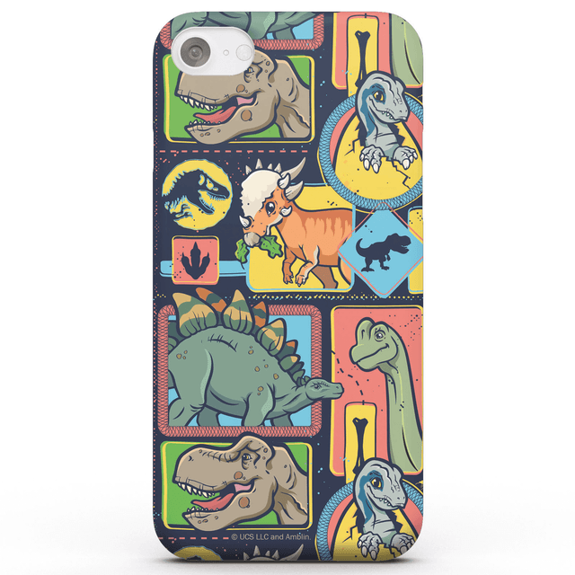 Funda Móvil Jurassic Park Cute Dino Pattern para iPhone y Android - Carcasa rígida - Mate on Productcaster.