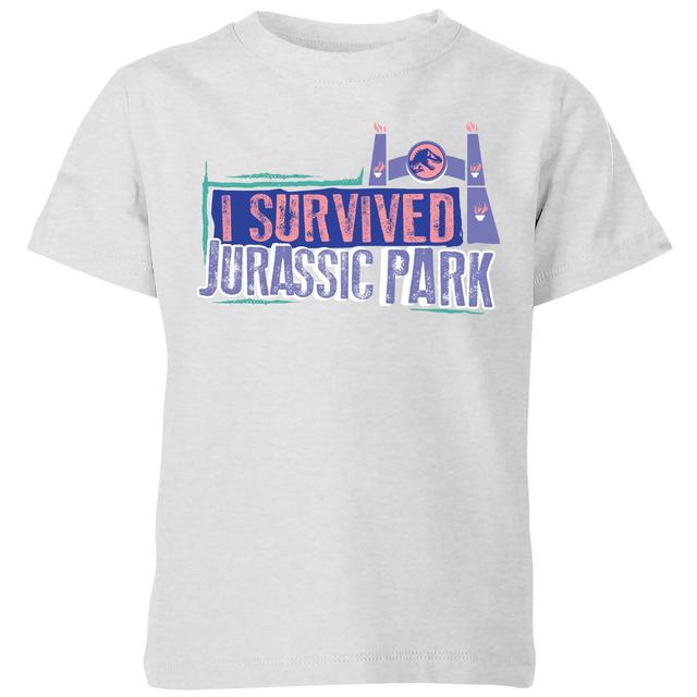 Jurassic Park I Survived Jurassic Park Kids' T-Shirt - Grey - 11-12 Jahre - Grau on Productcaster.