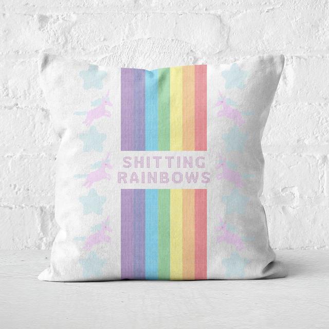 Shitting Rainbows Square Cushion - 60x60cm - Soft Touch on Productcaster.