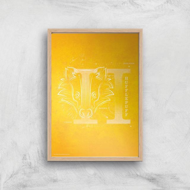 Harry Potter Hufflepuff A4 Movie Poster Art Print - Wooden Frame on Productcaster.