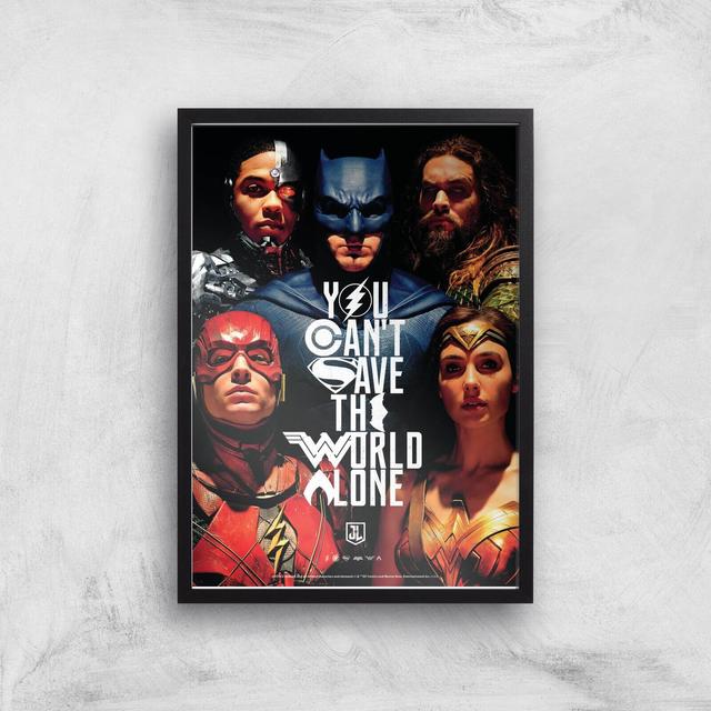 DC Justice League A3 Movie Poster Art Print - Black Frame on Productcaster.