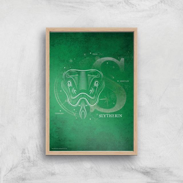 Harry Potter Slytherin A4 Movie Poster Art Print - Wooden Frame on Productcaster.