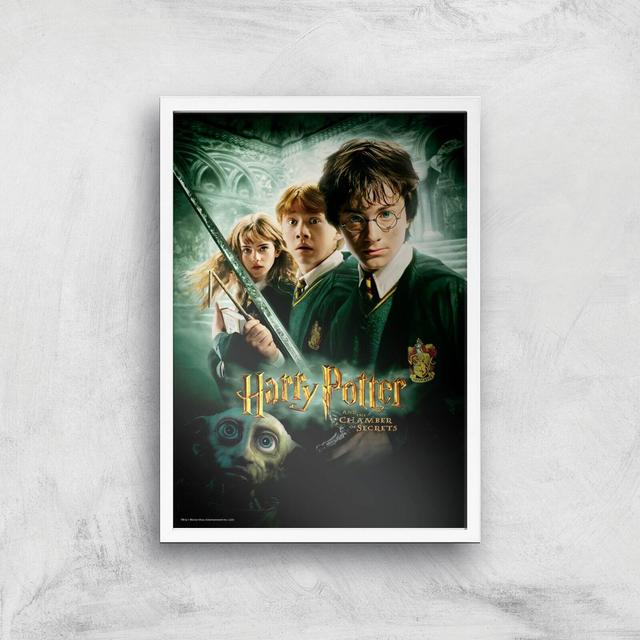 Harry Potter and the Chamber of Secrets A3 Movie Poster Art Print - White Frame on Productcaster.