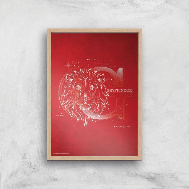 Harry Potter Gryffindor A3 Movie Poster Art Print - Wooden Frame on Productcaster.