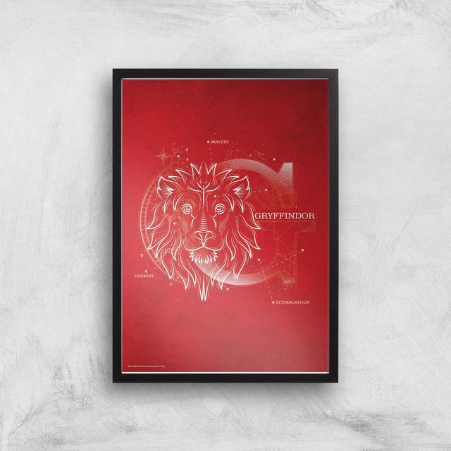 Harry Potter Gryffindor A3 Movie Poster Art Print - Black Frame on Productcaster.