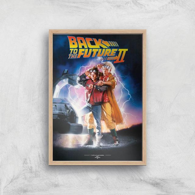 Back to the Future Part II A4 Movie Poster Art Print - Wooden Frame on Productcaster.