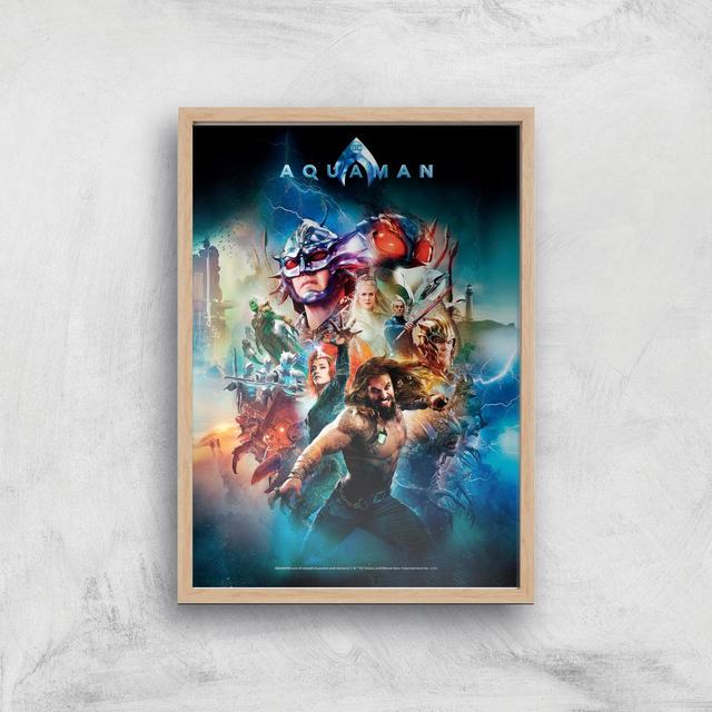 DC Aquaman A3 Movie Poster Art Print - Wooden Frame on Productcaster.