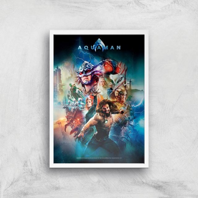 DC Aquaman A3 Movie Poster Art Print - White Frame on Productcaster.