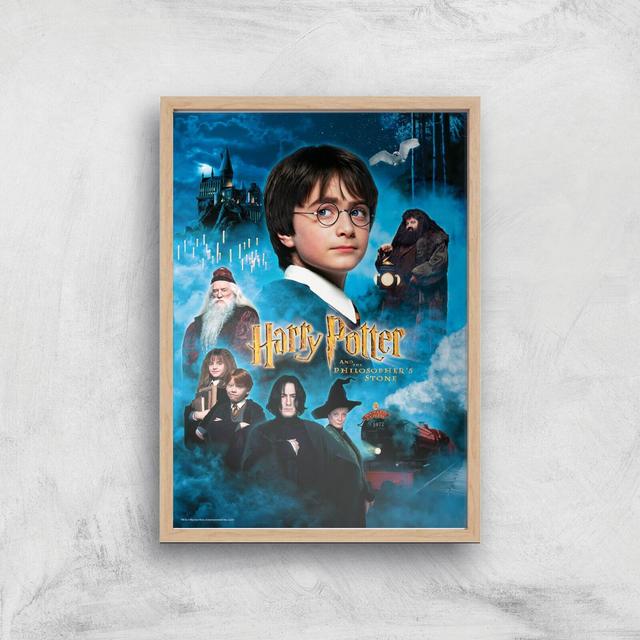 Harry Potter and the Philosopher's Stone A4 Movie Poster Art Print - Wooden Frame on Productcaster.