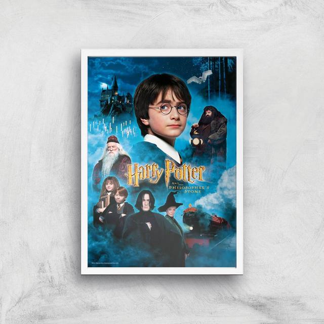 Harry Potter and the Philosopher's Stone A3 Movie Poster Art Print - White Frame on Productcaster.