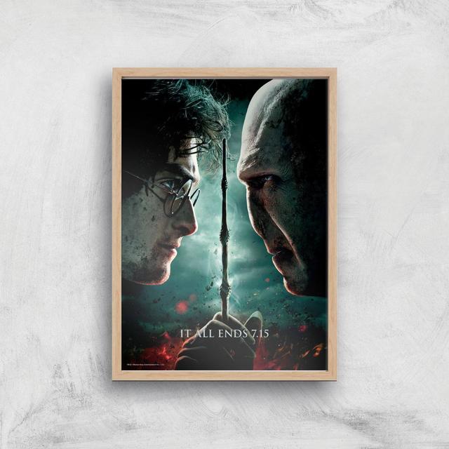 Harry Potter and the Deathly Hallows Part 2 A2 Movie Poster Art Print - Wooden Frame on Productcaster.