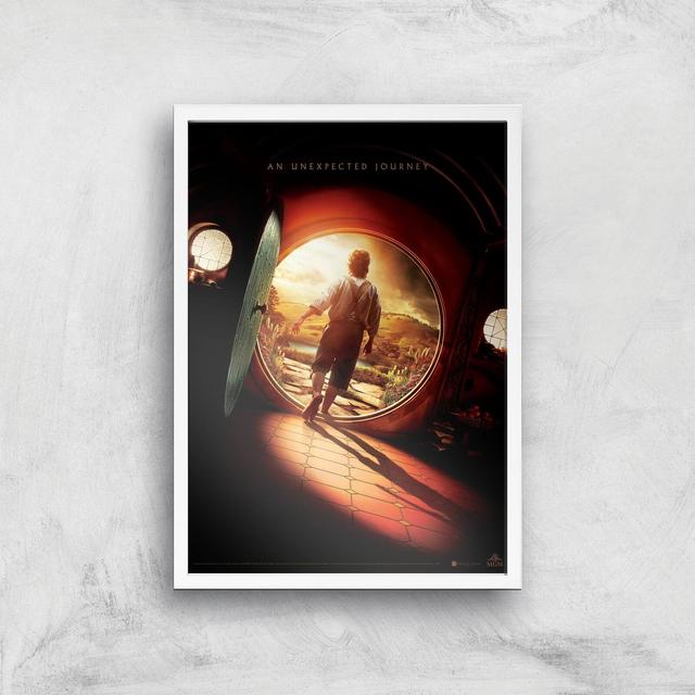 The Hobbit: An Unexpected Journey A3 Movie Poster Art Print - White Frame on Productcaster.