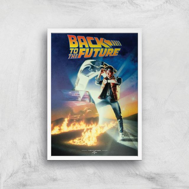 Back to the Future Part I A2 Movie Poster Art Print - White Frame on Productcaster.