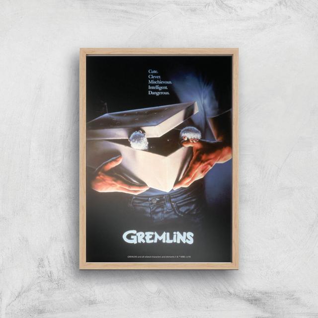 Gremlins A4 Movie Poster Art Print - Wooden Frame on Productcaster.