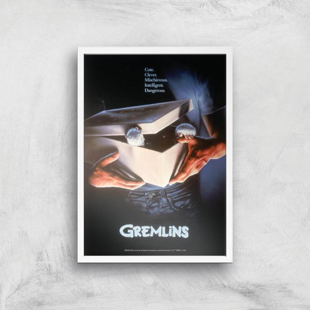 Gremlins A3 Movie Poster Art Print - White Frame on Productcaster.