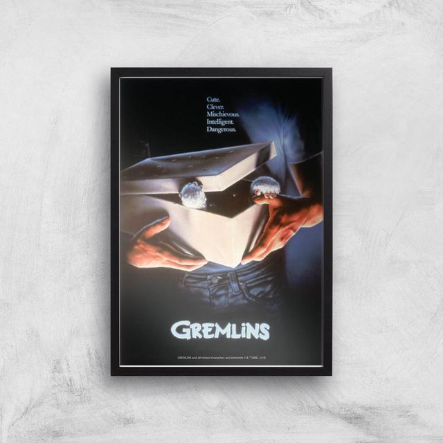 Gremlins A3 Movie Poster Art Print - Black Frame on Productcaster.