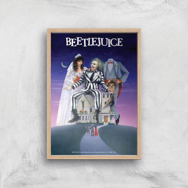 Beetlejuice A4 Movie Poster Art Print - Wooden Frame on Productcaster.