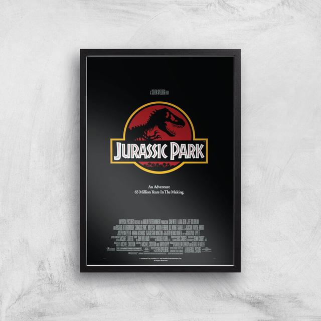 Jurassic Park A3 Movie Poster Art Print - Black Frame on Productcaster.