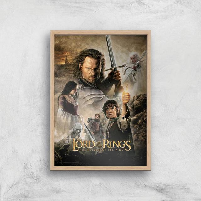 Lord of the Rings: The Return of the King A4 Movie Poster Art Print - Wooden Frame on Productcaster.