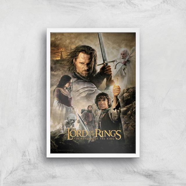 Lord of the Rings: The Return of the King A3 Movie Poster Art Print - White Frame on Productcaster.