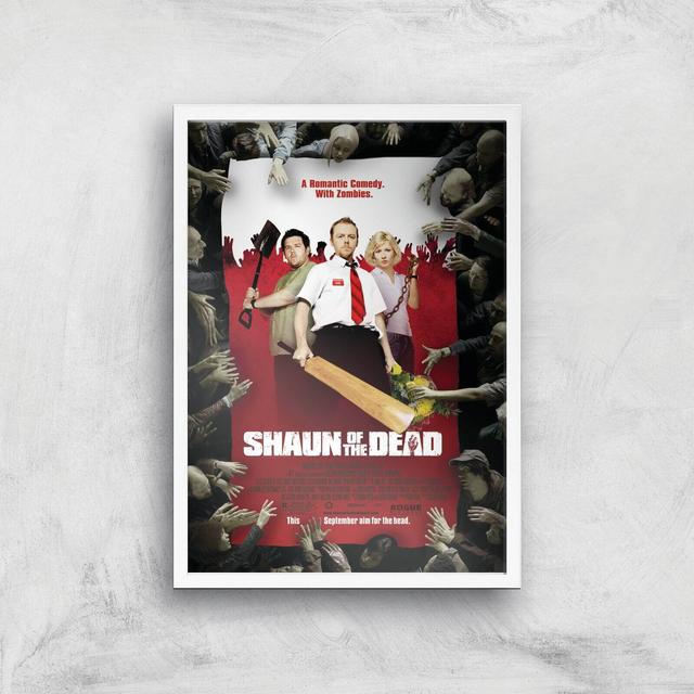 Shaun of the Dead A2 Movie Poster Art Print - White Frame on Productcaster.