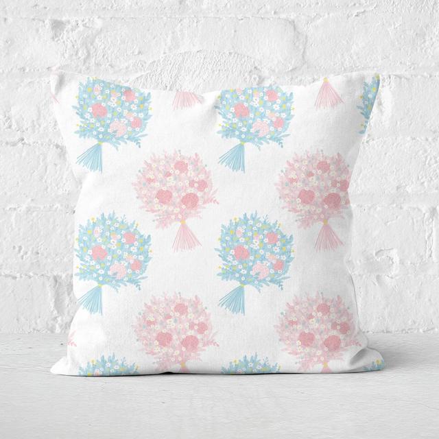 Bouquet Pattern Square Cushion - 50x50cm - Soft Touch on Productcaster.