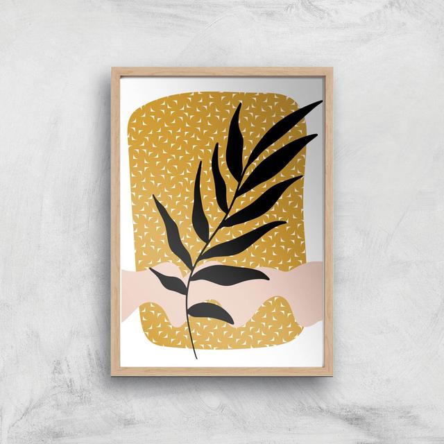 Geometric Branch Giclée Art Print - A4 - Wooden Frame on Productcaster.