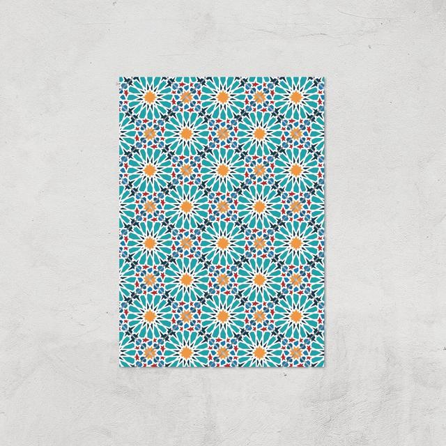 Geometric Flower Tiles Giclée Art Print - A3 - Print Only on Productcaster.