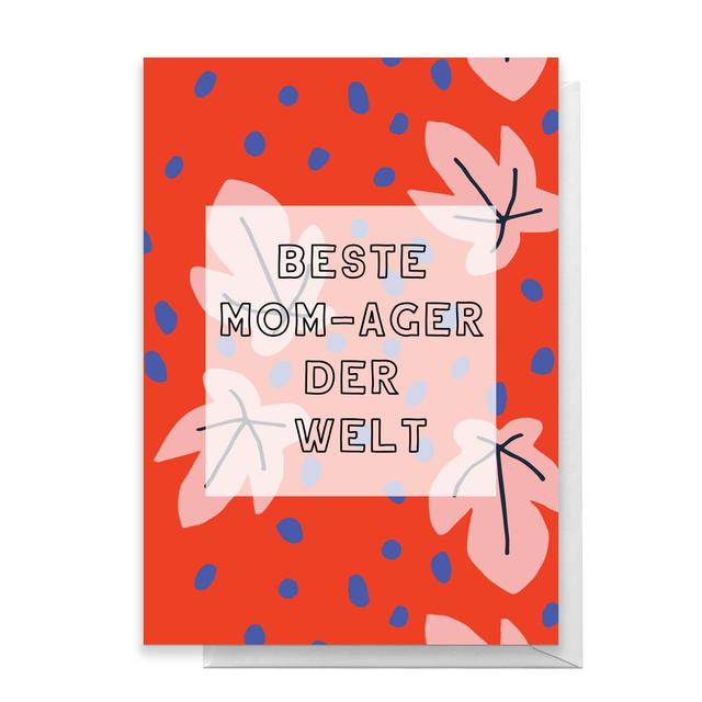 Beste Mom-ager Der Welt Greetings Card - Large Card on Productcaster.