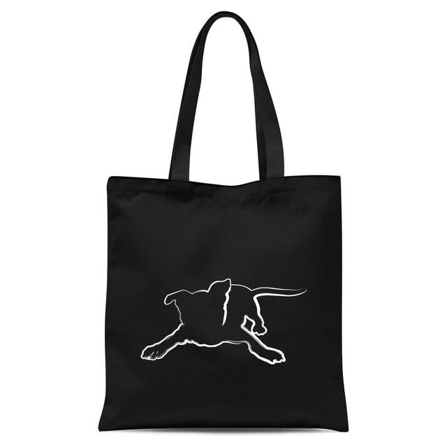 Playful Dog Tote Bag - Black on Productcaster.