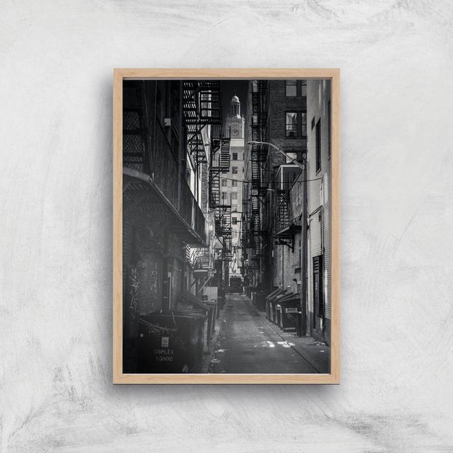 Dark Alleyway Giclee Art Print - A3 - Wooden Frame on Productcaster.