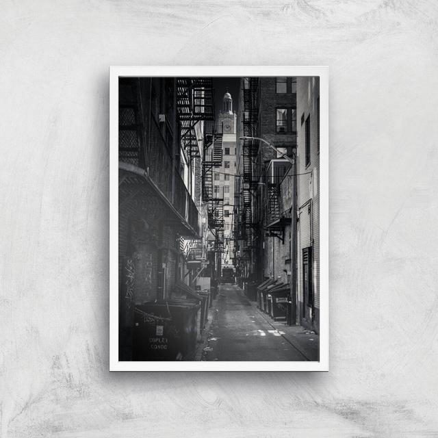 Dark Alleyway Giclee Art Print - A3 - White Frame on Productcaster.