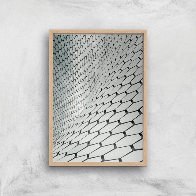 A Wave Of Hexagons Giclee Art Print - A2 - Wooden Frame on Productcaster.