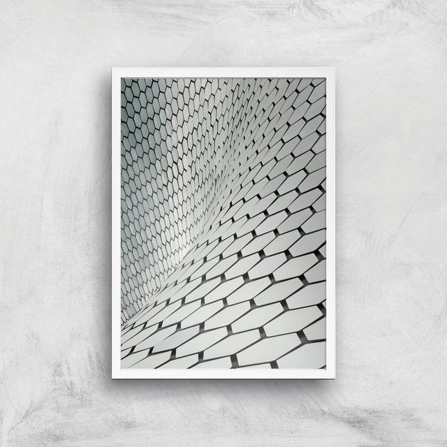 A Wave Of Hexagons Giclee Art Print - A2 - White Frame on Productcaster.