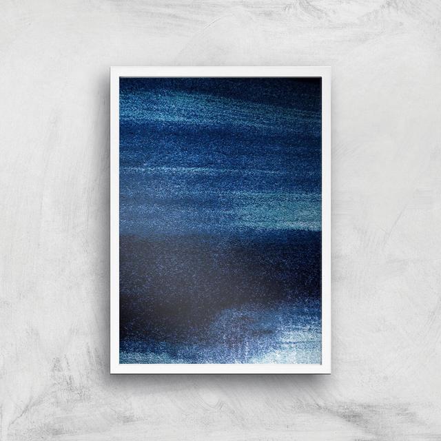 Blue Streaks Giclee Art Print - A3 - White Frame on Productcaster.