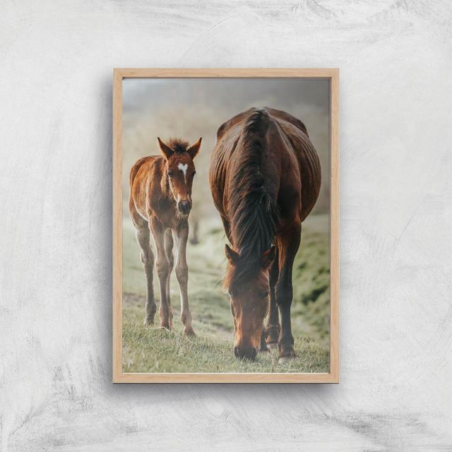 Following Mum Giclee Art Print - A4 - Wooden Frame on Productcaster.