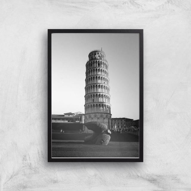 Leaning Tower Of Pisa Giclee Art Print - A3 - Black Frame on Productcaster.