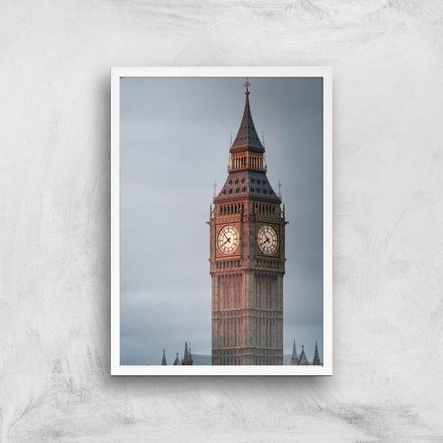 Big Ben Giclee Art Print - A2 - White Frame on Productcaster.