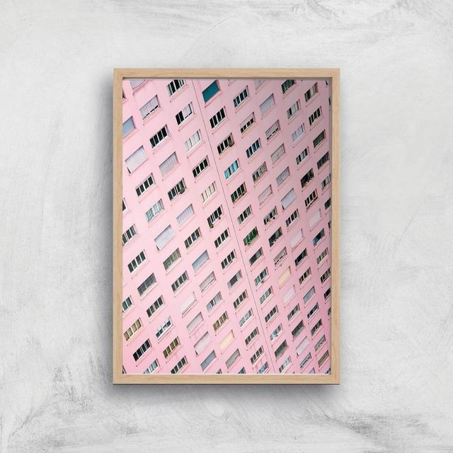 Pink Windows Giclee Art Print - A4 - Wooden Frame on Productcaster.